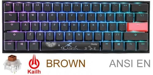 Teclado Gamer Ducky Mecha Mini V2 Rgb Kailh Box Brown Pbt Double Shot