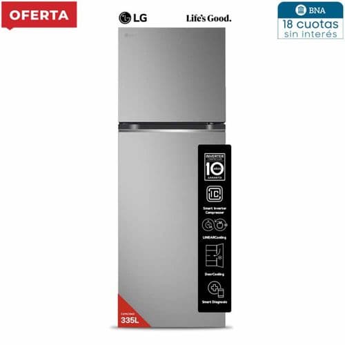 Heladera C/Freezer 335Lts LG VT34BPY DOOR COOLING Inverter Silver
