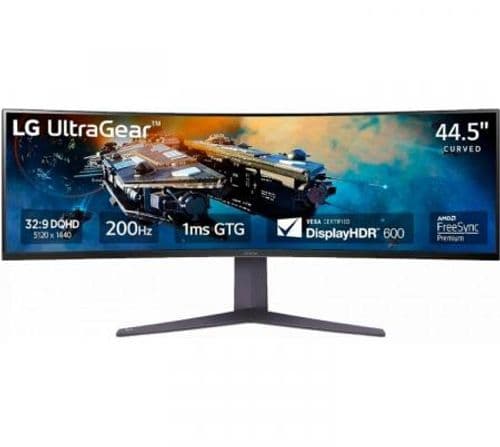 Monitor Gamer Curvo LG Ultragear 45GR75DC-B 45" QHD 5120*1440 1500R 200Hz FreeSync Premium Pro 1ms (GtG)