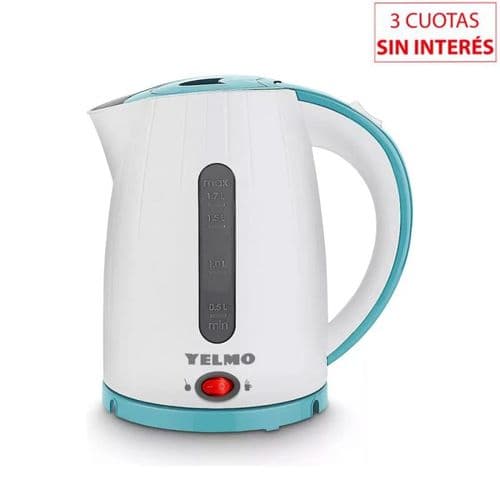 Pava Eléctrica Yelmo PE-3902K Blanco con Celeste