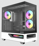 Gabinete Gamer Raidmax Hurrikan H200 E-atx Argb Pwm White/black thumbnail