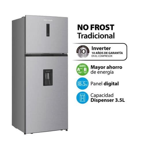 Heladera C/Freezer 414Lts KOH-I-NOOR KHDA46NEI/9 C/Dispenser No Frost Inverter Inox