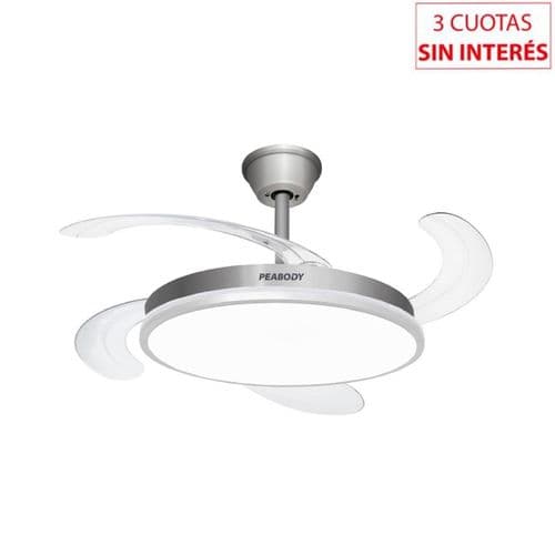Ventilador Techo Retráctil Peabody PE-VTRDC411S Luz LED Silver