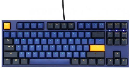 Teclado Mecanico Ducky One 2 Tkl Horizon Teclas Azul Marino Brown Ingles Pbt Doble Disparo Sin Costuras Estuche Azul Sin Led