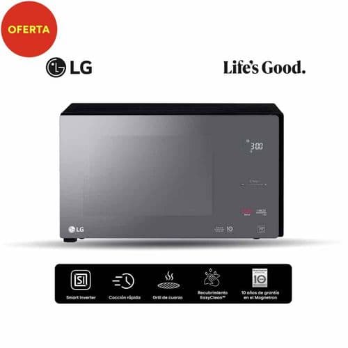 Microondas 42Lts LG MH8298DIR Digital C/Grill Inverter Negro