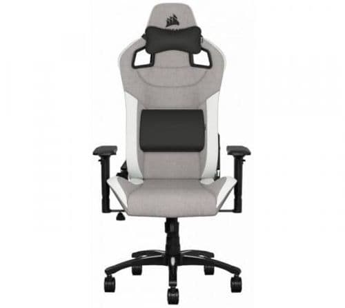 Silla Gamer Corsair T3 Rush Fabric Gris/Blanco 4D (Peso MAX. 120kg)