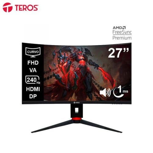 Monitor Gamer Curvo 27" Teros Te-2764g Va Fhd 240hz 1ms Hdmi Dp