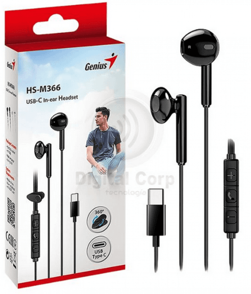 	auriculares In Ear Usb-c Genius Hs-m366 Black