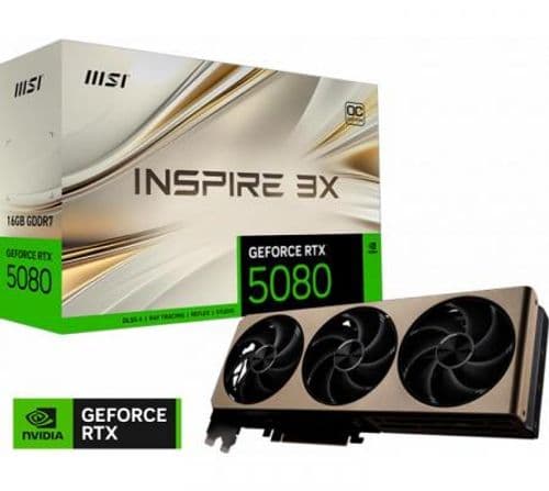 Placa de Video MSI GeForce RTX 5080 16GB GDDR7 INSPIRE 3X OC