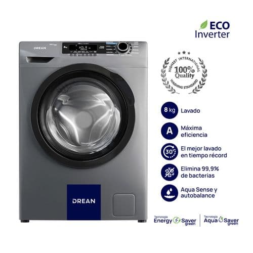 Lavarropas Automático Drean LCFDR0814SG0 8Kg 1400rpm Ecoinverter Gris
