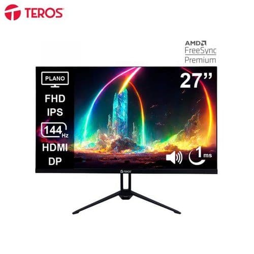 Monitor 27" Teros Te-2714s Ips 144hz 1ms Fhd Hdmi Dp Ficha Usa