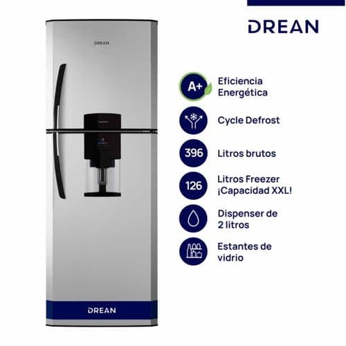 Heladera C/Freezer Cíclica 392Lts Drean HDR400F41S Gris