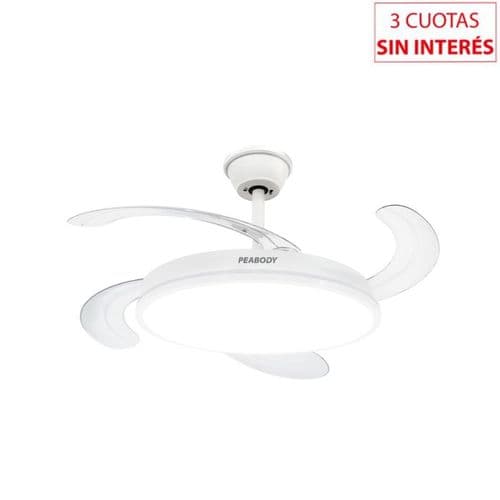 Ventilador Techo Retráctil Peabody PE-VTRDC411B Luz LED Blanco