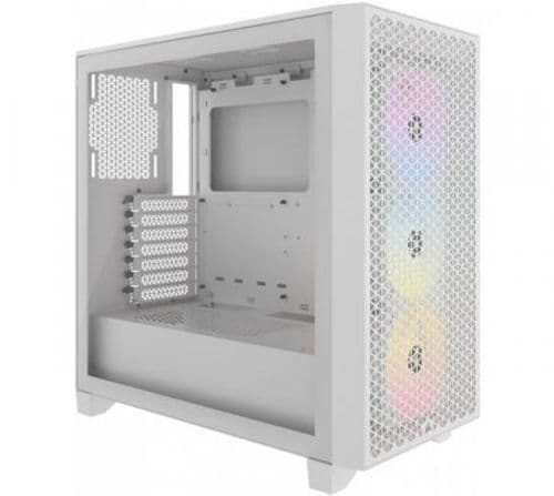 Gabinete Corsair 3000D TG Airflow White RGB 3x120mm AR120 ARGB Fans USB-A ATX