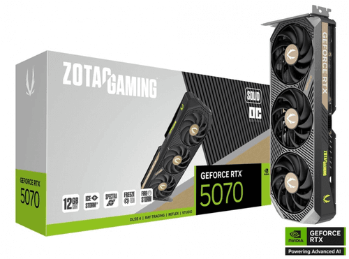 Placa De Video Zotac Rtx 5070 12gb Solid Oc Gddr7
