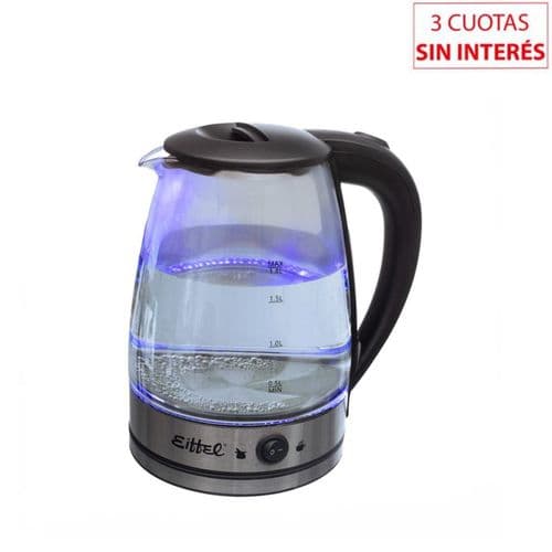 Pava Eléctrica corte Mate y Café Eiffel E-605 Vidrio Templado