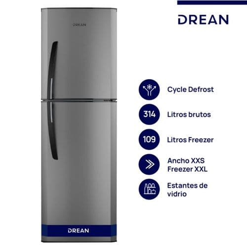 Heladera C/Freezer Cíclica 302Lts Drean HDR320F50E Silver