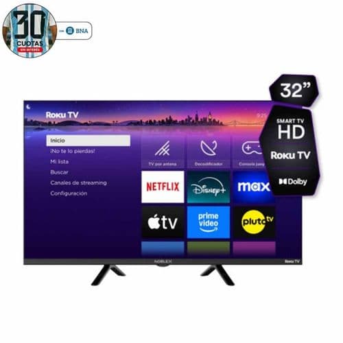 Smart TV 32" Noblex HD DB32X3000 Roku Negro