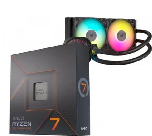 Procesador AMD Ryzen 7 7700X 5.4GHz Turbo + Corsair ICUE TITAN LINK 240 RX RGB Water Cooler