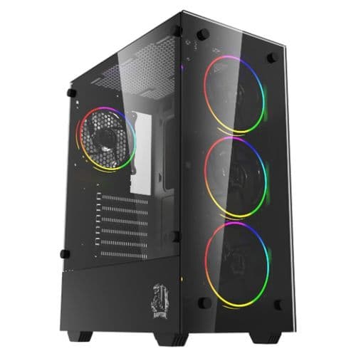 Gabinete Raptor Sentinel Vidrio X2 Rgb Fan X4 Boton Control