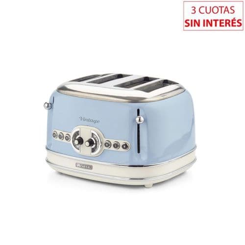 Tostadora Eléctrica Vintage Ariete PA-TO156CE-I 4 Panes Celeste