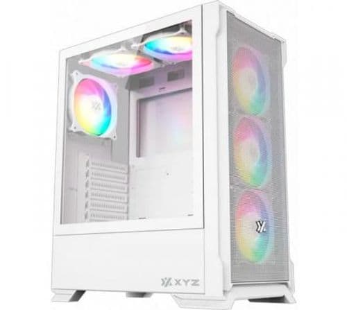 Gabinete XYZ Airone 300-X Mesh White 6x120mm ARGB Fans USB-C Vidrio Templado Gabinete XYZ Airone 300-X Mesh White 6x120mm ARGB Fans USB-C Vidrio Templado