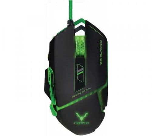 Mouse Wesdar Gaming GM2 Black Green 8 Botones 3600DPI Mouse Wesdar Gaming GM2 Black Green 8 Botones 3600DPI